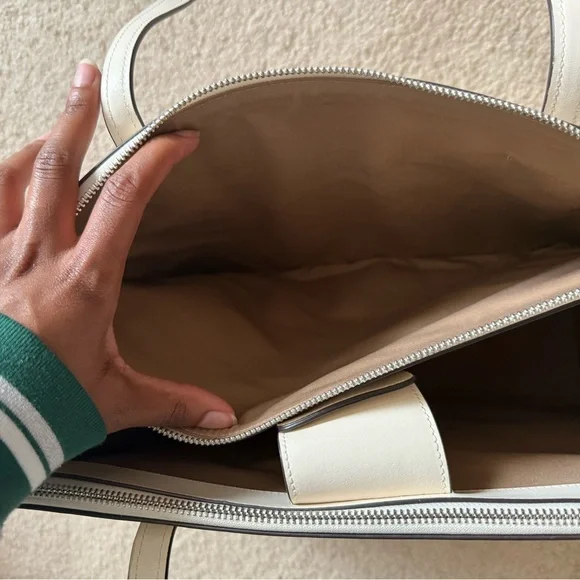 Coach White Leather Tote Bag - Picture 6 of 13